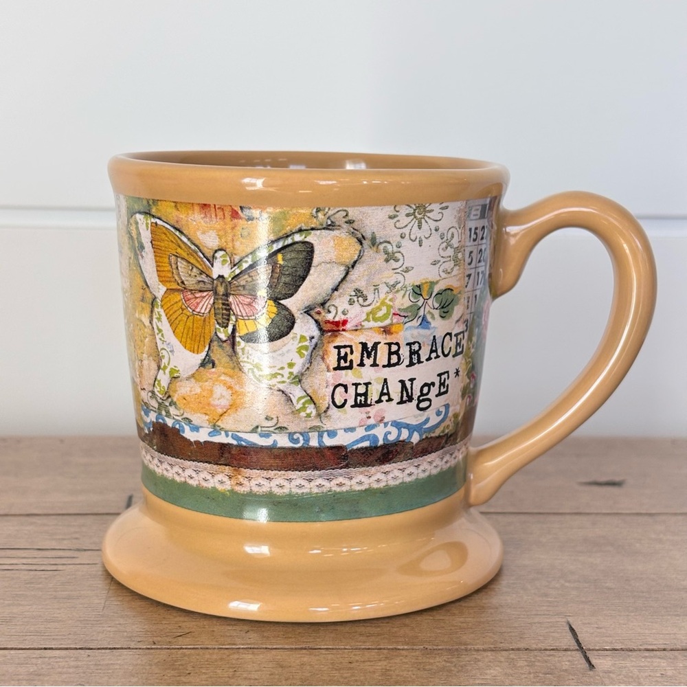 Kelly Rae Roberts "Embrace Change" Butterfly Footed Coffee Cup Mug